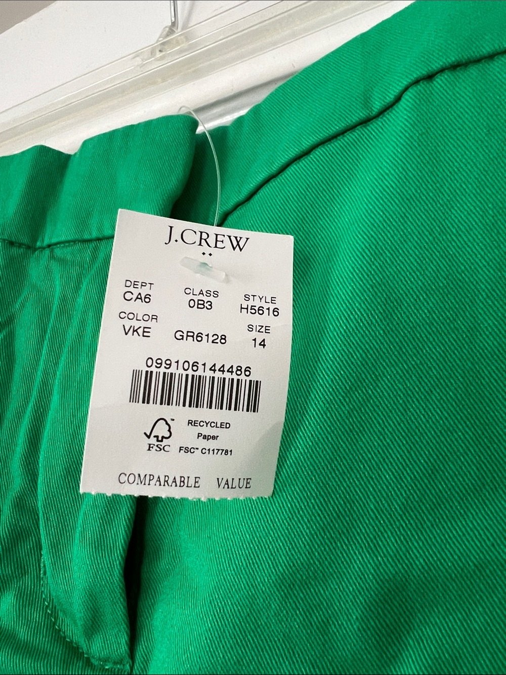 J.Crew Factory Classic Chino Shorts Green Size 14 NWT - Picture 2 of 8